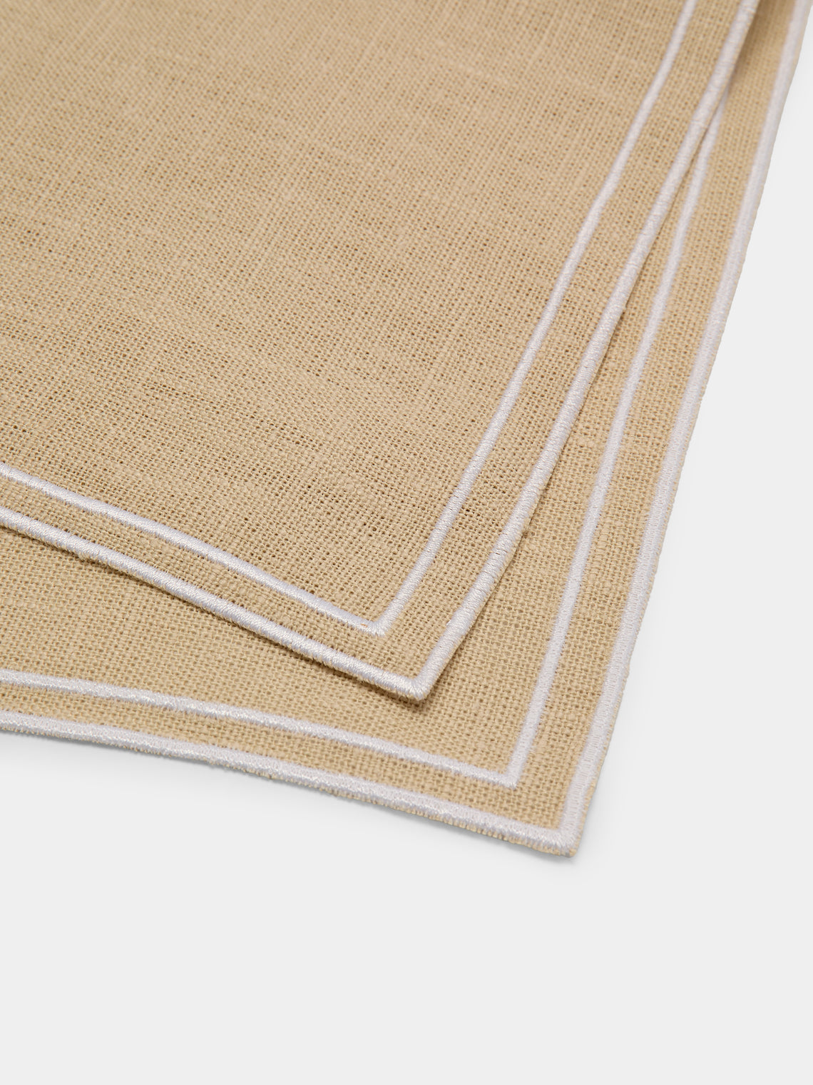 La Gallina Matta - D.Q Embroidered Linen Napkins (Set of 4) -  - ABASK