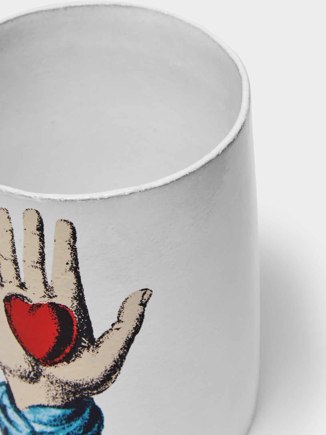 Astier de Villatte - Heart in Hand Hand-Glazed Ceramic Vase -  - ABASK