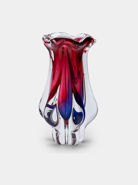 Antique and Vintage - Mid-Century Glass Vase - Clear - ABASK - 