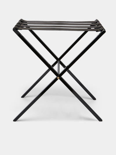 Fornasetti - Leather and Wood Tray Holder - Black - ABASK - 