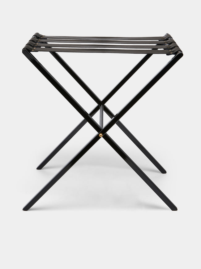 Fornasetti - Leather and Wood Tray Holder - Black - ABASK - 