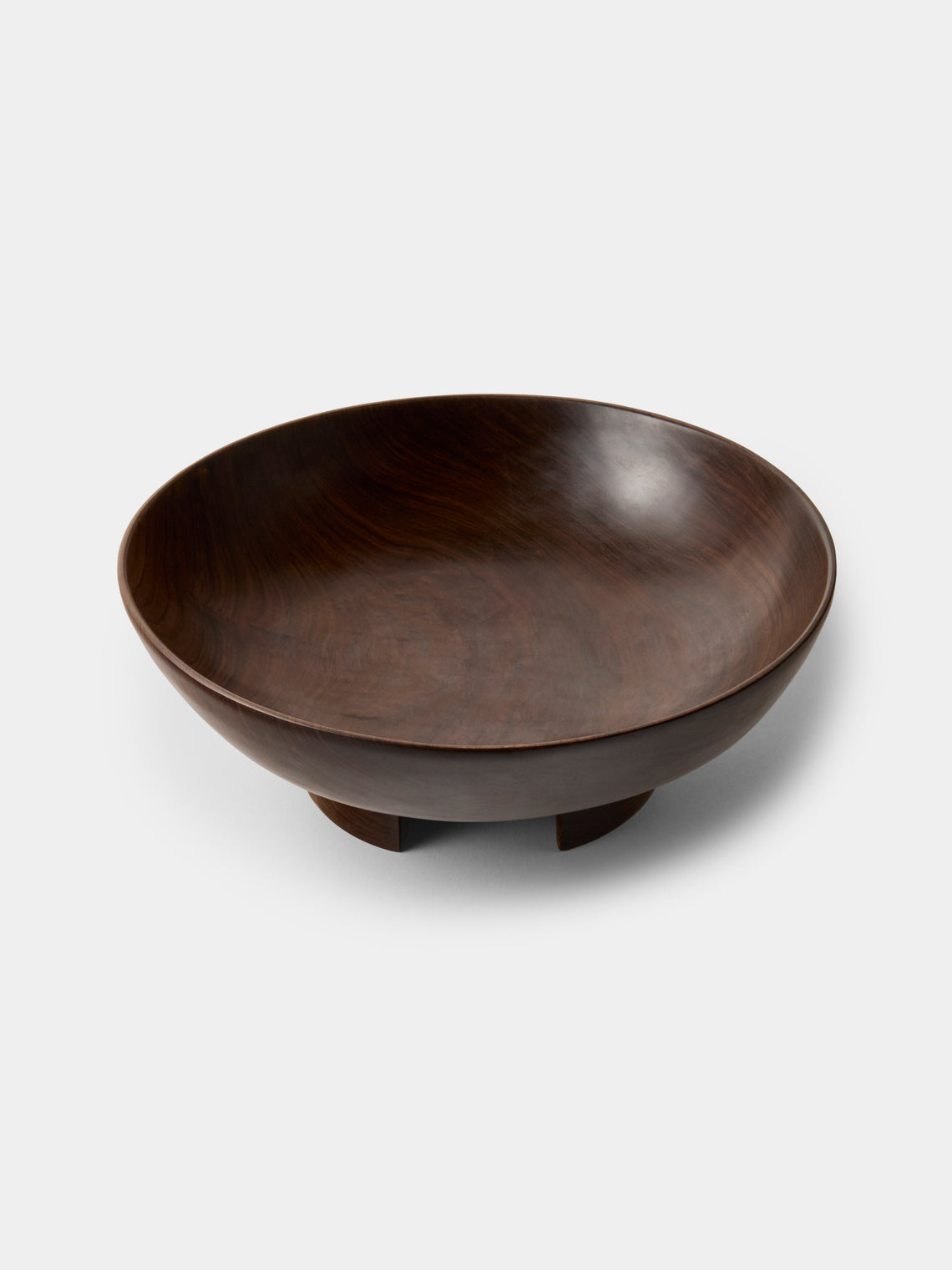 CasaLatina - Lara Full Moon Hand-Carved Salad Bowl - Brown - ABASK