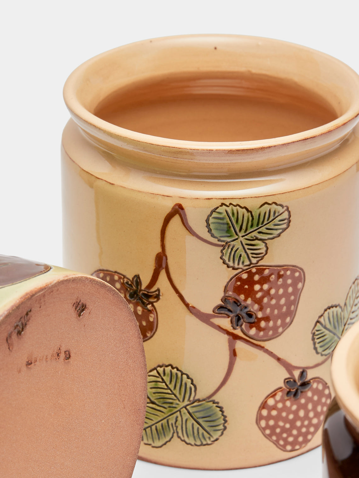 Poterie d’Évires - Fruits Hand-Painted Ceramic Confiture Pots (Set of 3) - Multiple - ABASK