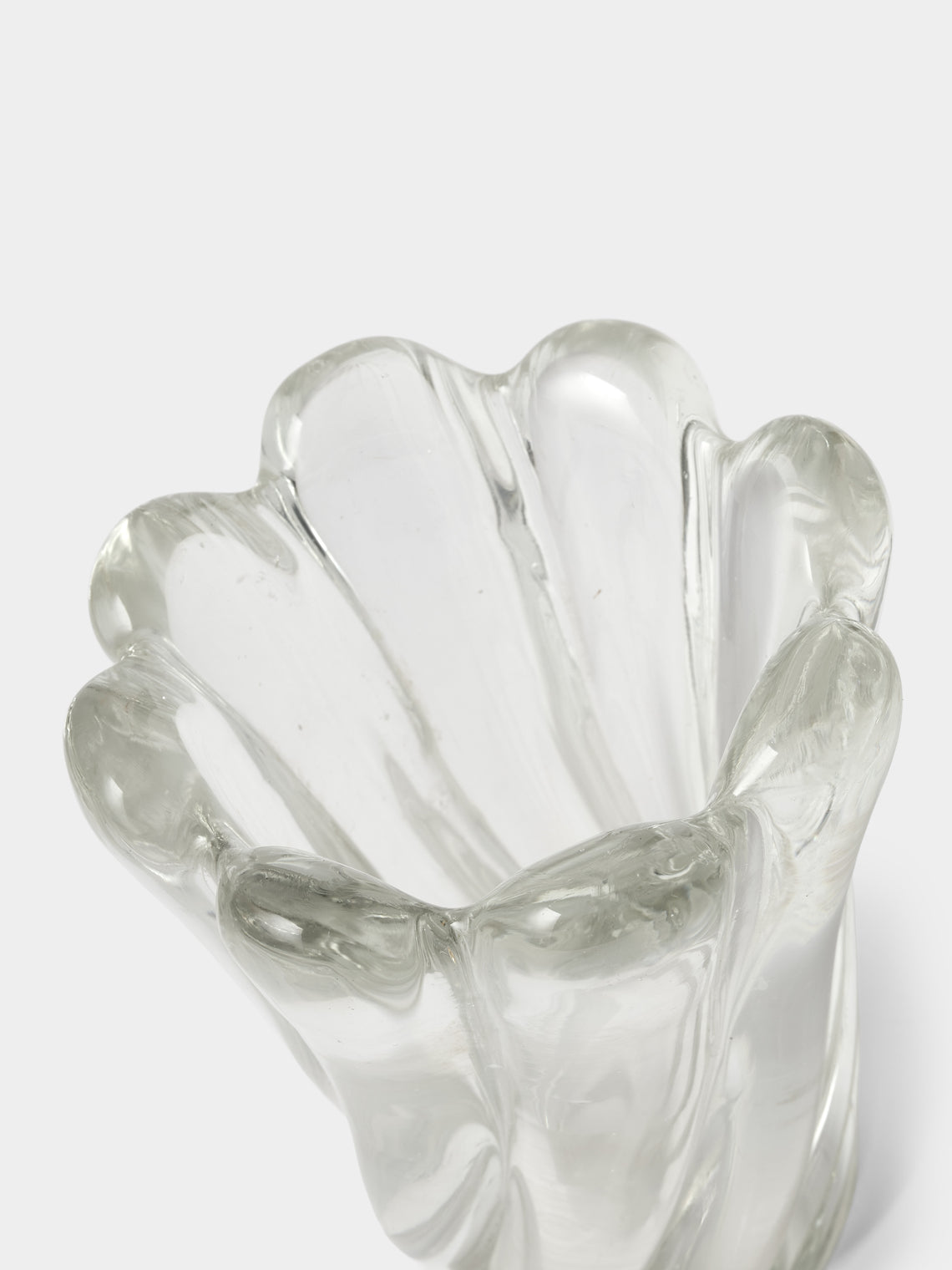 Antique and Vintage - 1942 Flavio Poli for Seguso Vetri d'Arte Murano Glass Vase (6in/15cm) - Clear - ABASK