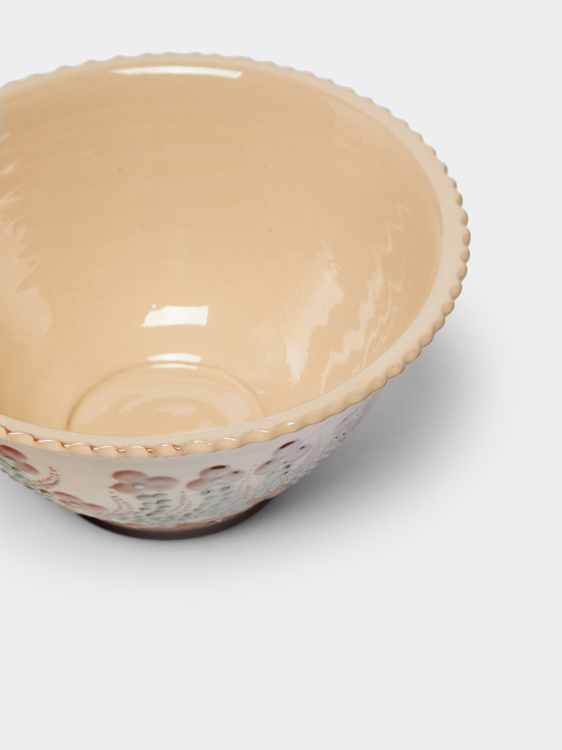 Poterie d’Évires - Flowers Hand-Painted Ceramic Fluted Bowl -  - ABASK