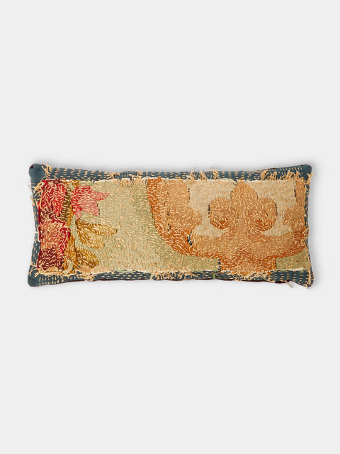 By Walid - 19th-Century Napolean III Aubusson Tapestry and Linen Cushion (17.5in/45cm) - Multiple - ABASK - 