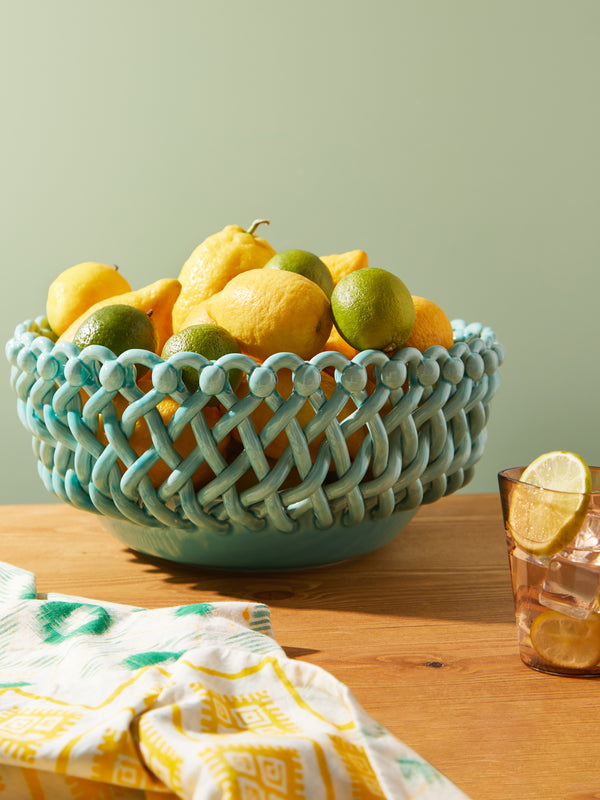 Maison Pichon Uzès - Hand-Glazed Ceramic Braided Serving Bowl -  - ABASK