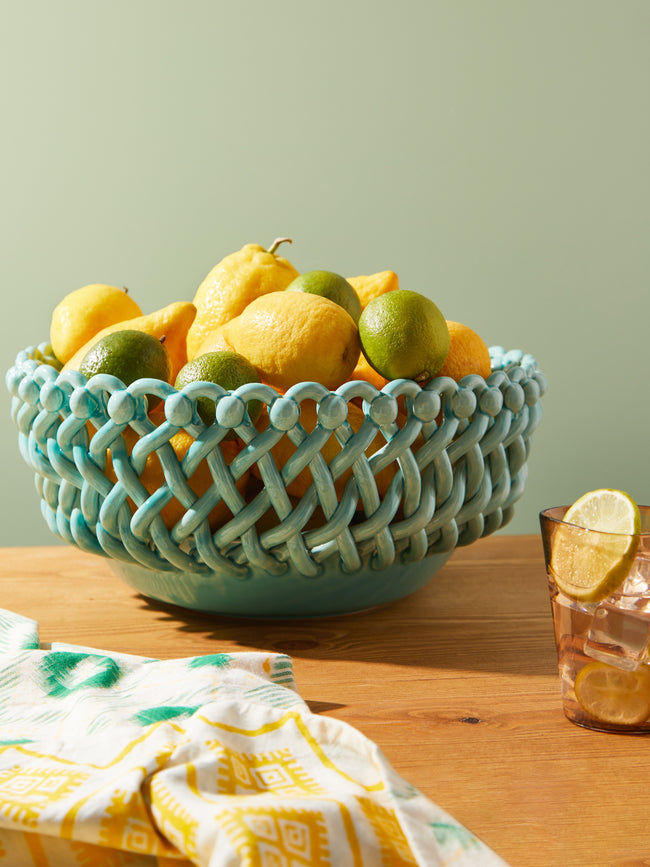 Maison Pichon Uzès - Hand-Glazed Ceramic Braided Serving Bowl -  - ABASK
