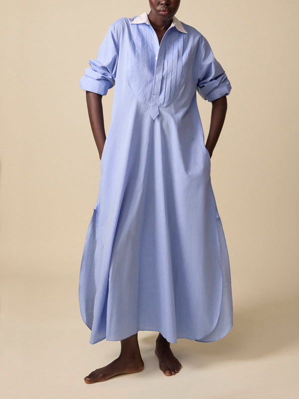Sebline - Women's Painter’s Cotton Shirt Dress | Size: S - Light pink - ABASK