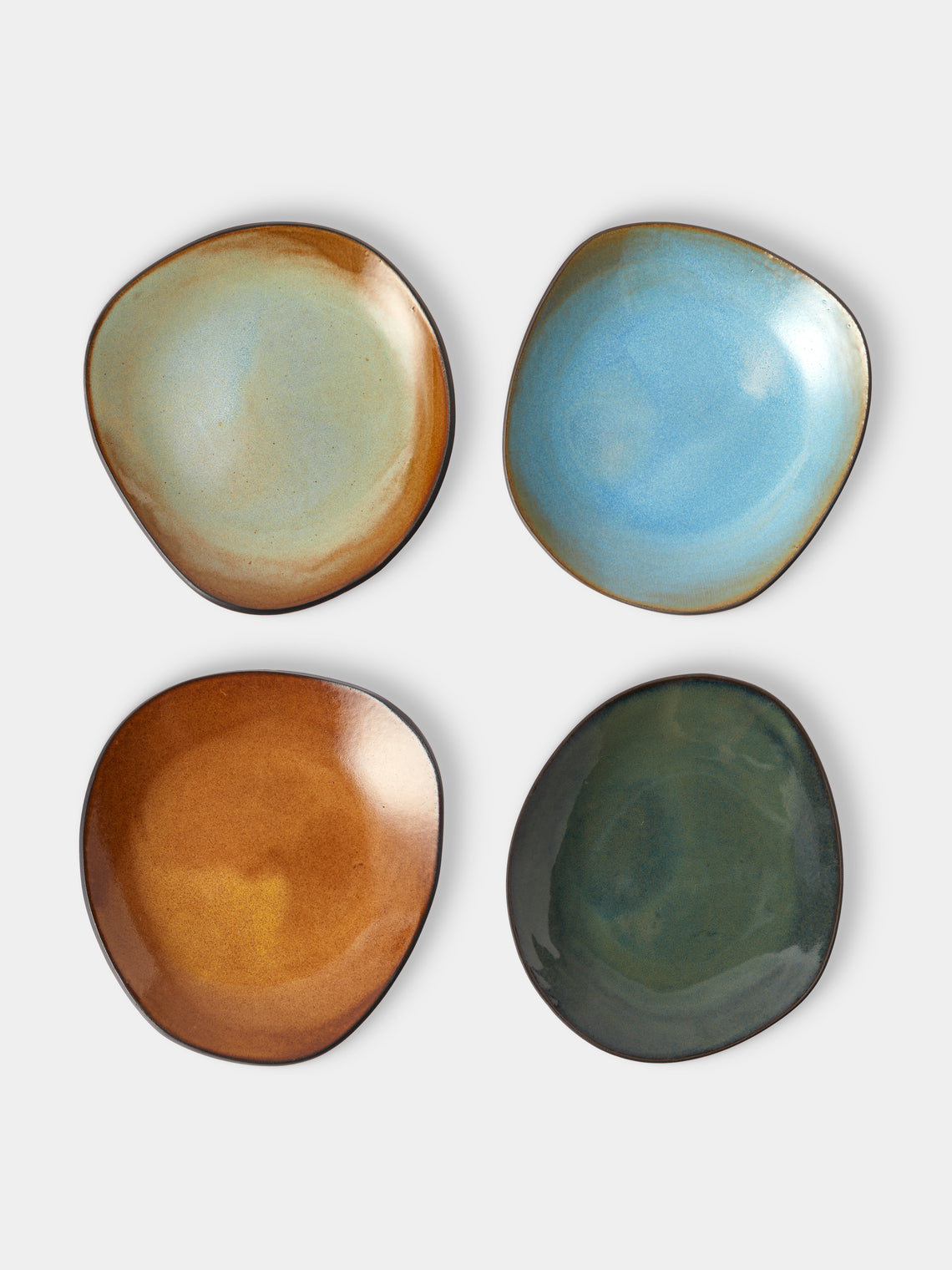 Hana Karim Studio - Hand-Built Stoneware Dessert / Salad Plates — 8in/20cm (Set of 4) - Multiple - ABASK - 