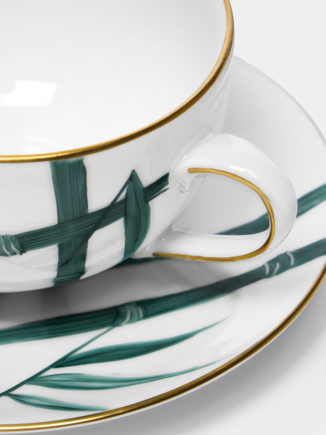Marie Daage - Jardin d'Arashiyama Hand-Painted Porcelain Teacup and Saucer - White - ABASK