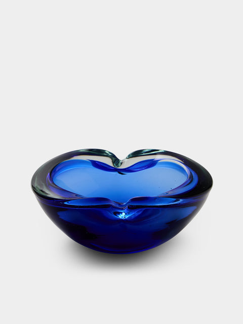 Antique and Vintage - 1970s Murano Glass Ashtray - Blue - ABASK - 