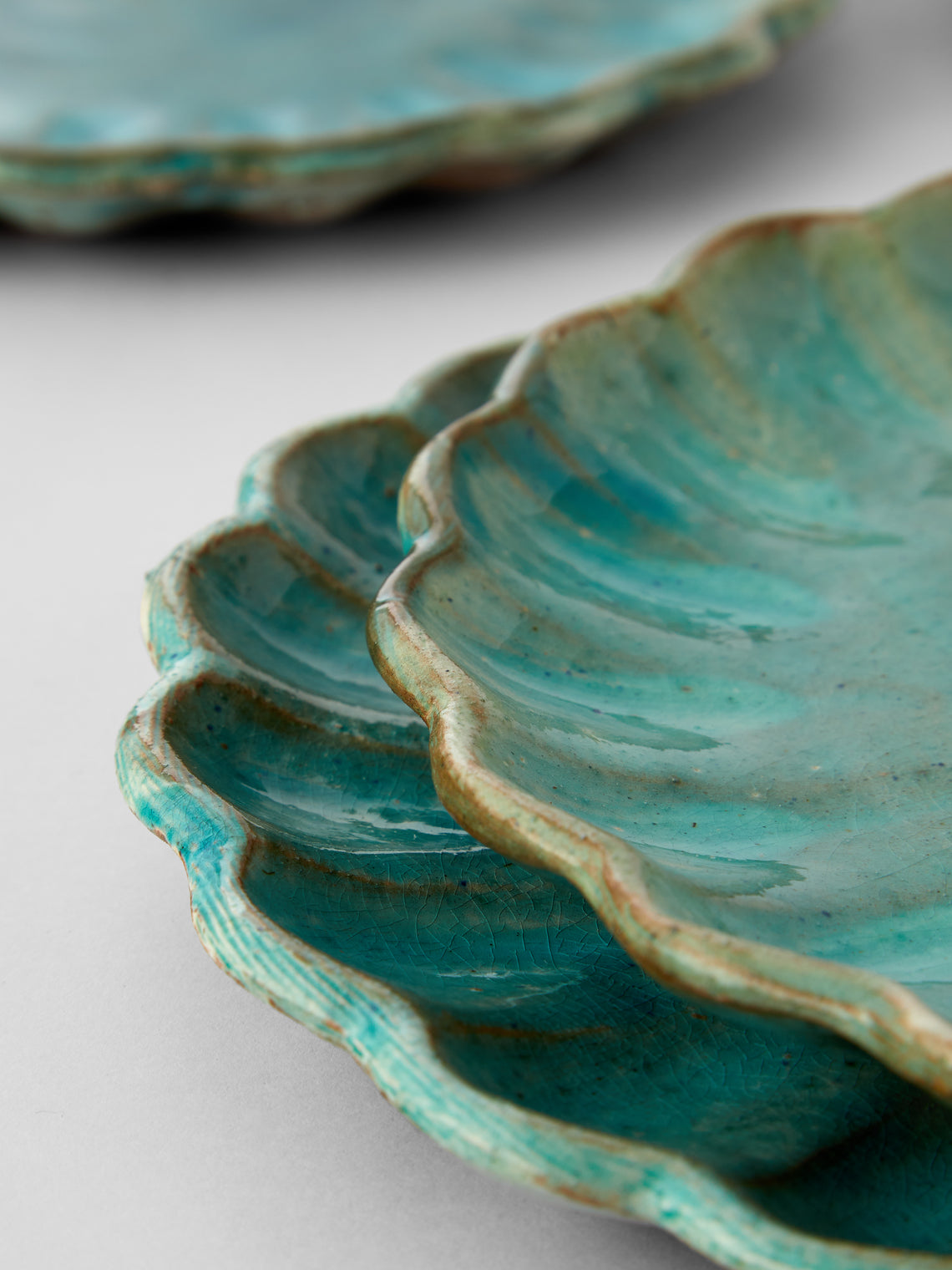 Anut Cairo - Scallop Hand-Painted Ceramic Dessert Plates (Set of 4) -  - ABASK