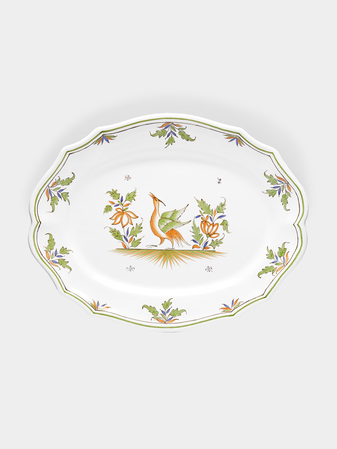 Bourg Joly Malicorne - Moustiers Hand-Painted Ceramic Oval Serving Dish -  - ABASK - 