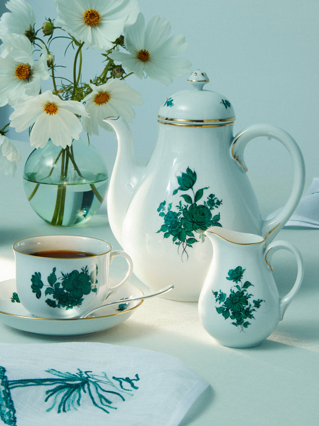 Augarten - Maria Theresia Hand-Painted Porcelain Coffee Collection - Green - ABASK
