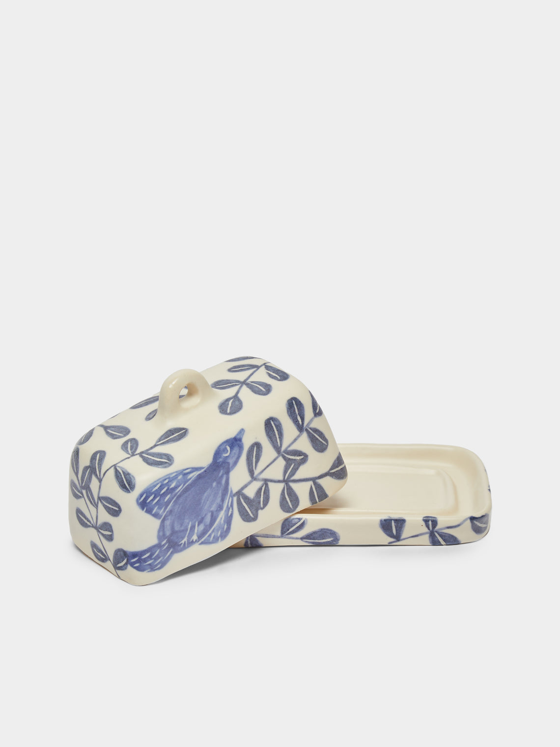Azul Patagonia - Flying Bird Hand-Painted Ceramic Butter Dish -  - ABASK