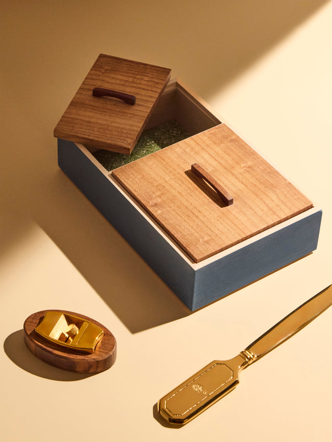 Matthew Kenney - Wood Desk Tidy - Navy - ABASK