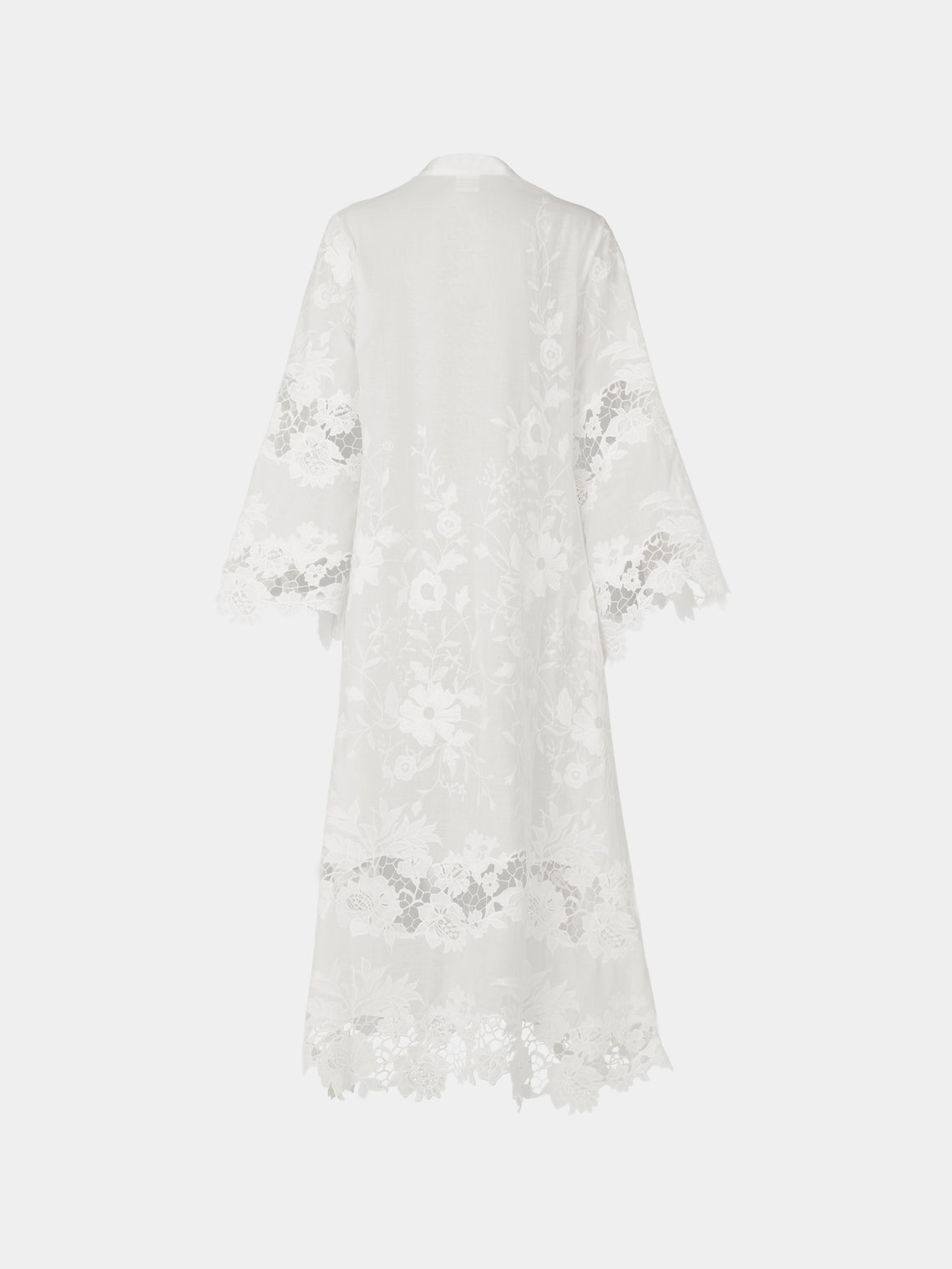 Loretta Caponi - Ansedonia Embroidered Cotton Robe | Size: S - White - ABASK