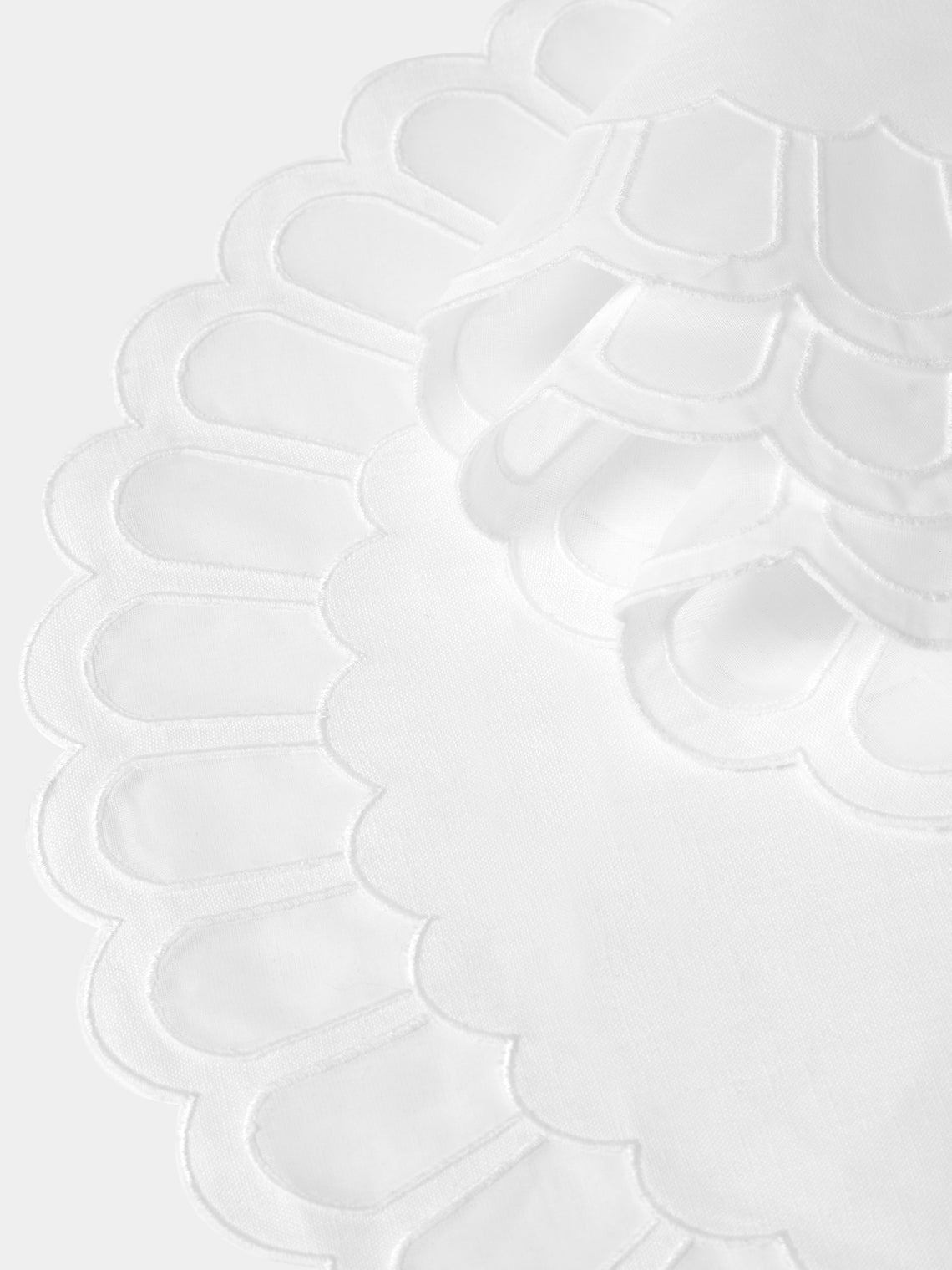 Los Encajeros - Zurbano Embroidered Linen Placemats (Set of 4) - White - ABASK