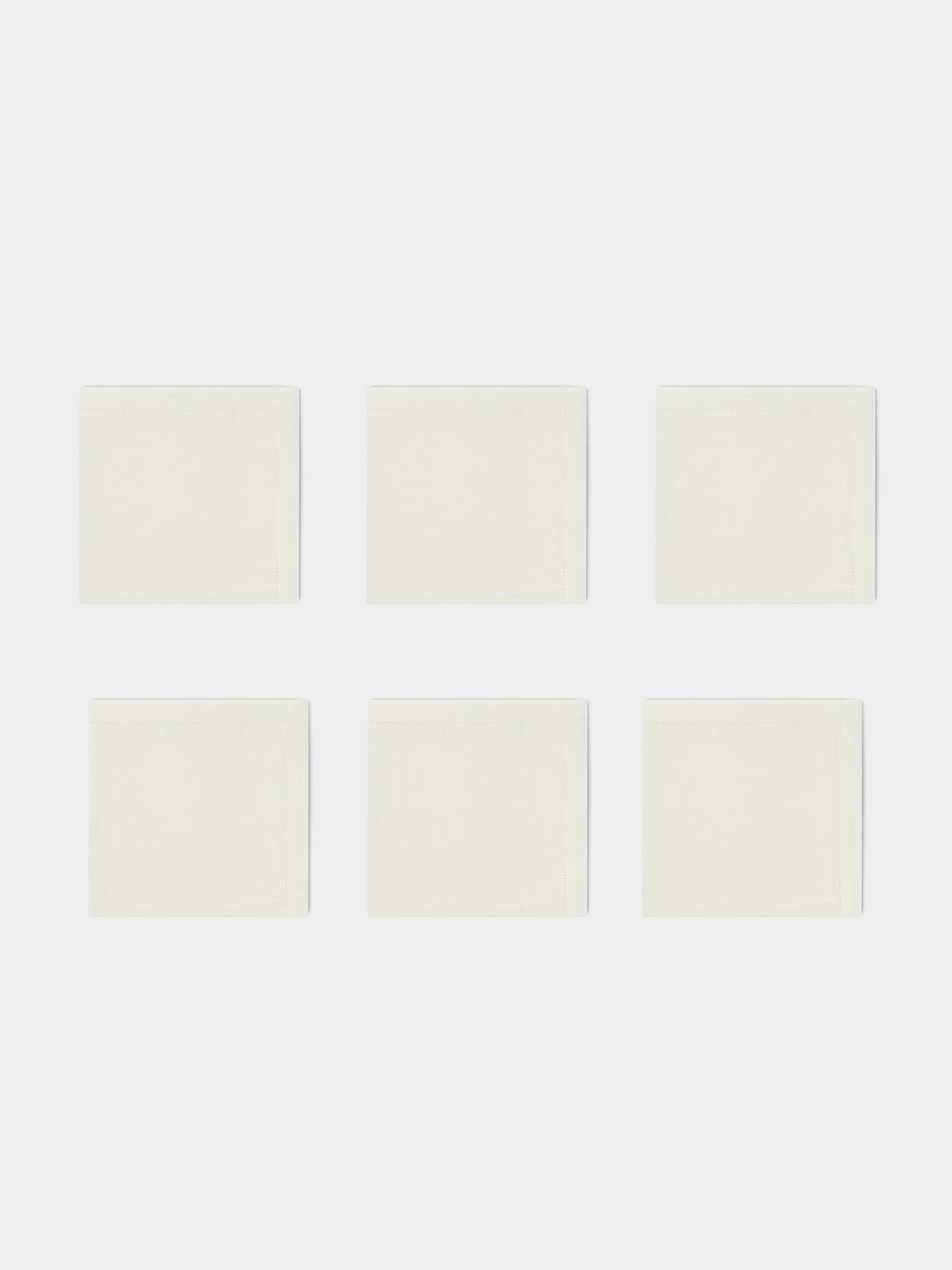 Volga Linen - Hem-Stitch Linen Napkins (Set of 6) -  - ABASK
