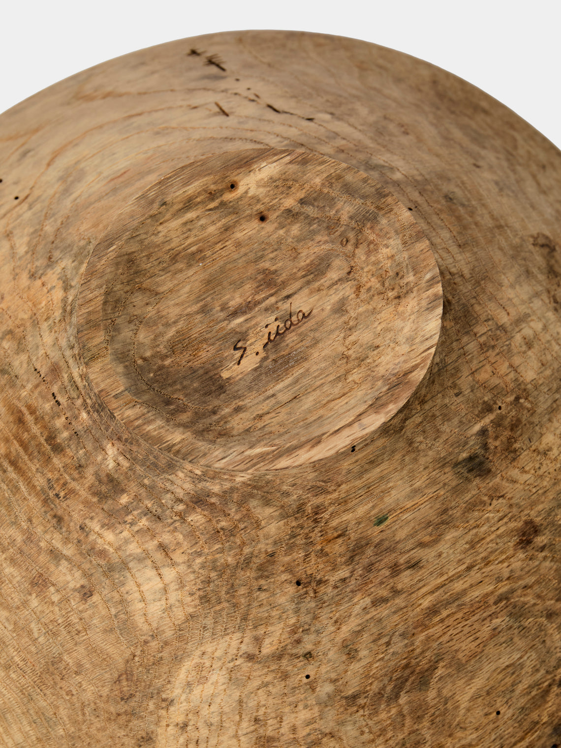 Iida Woodturning - Hand-Turned Oak Earth-Finish Bowl - Brown - ABASK