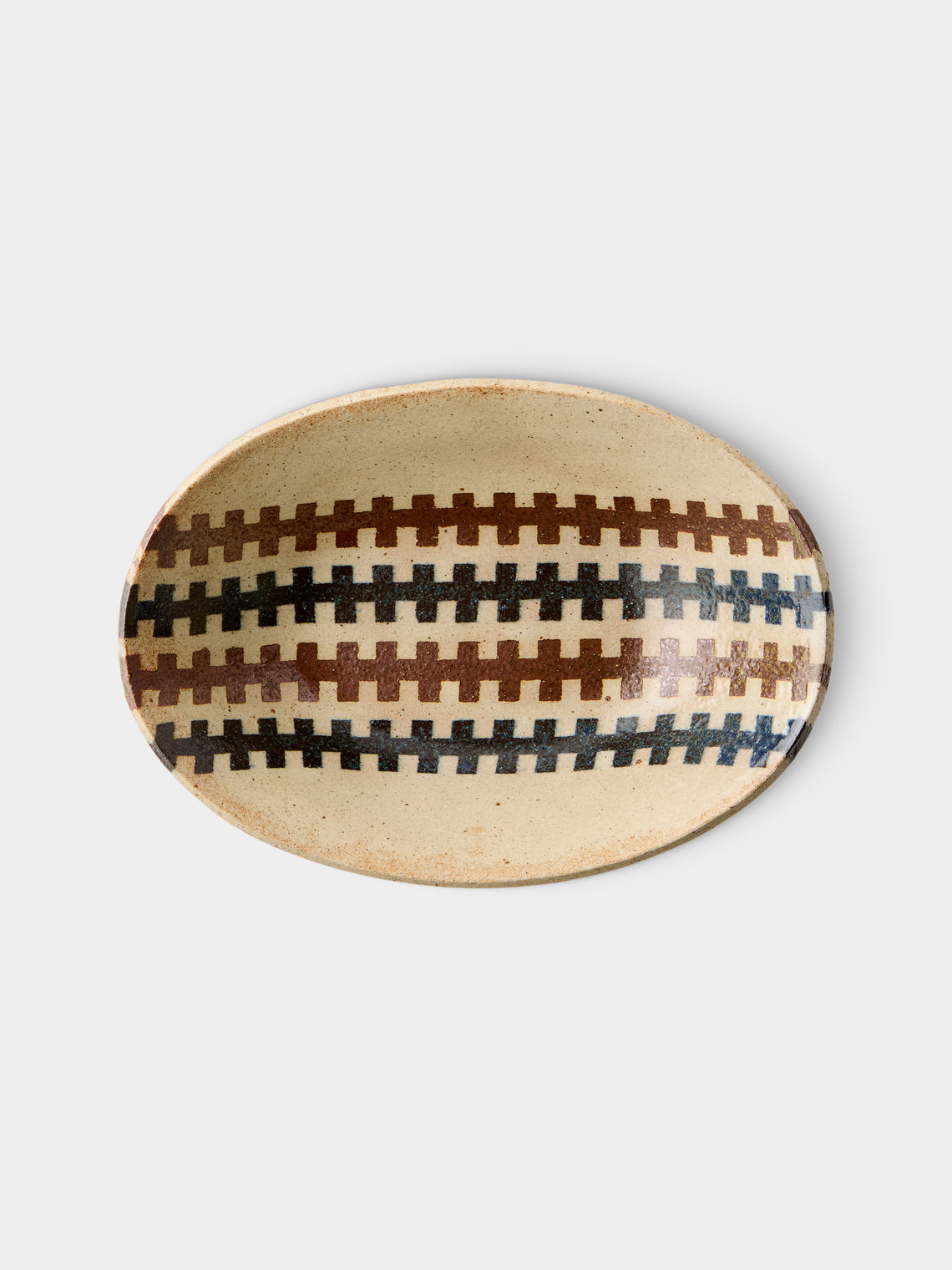 Makidani-gama - No. 1 Nerikomi Ceramic Medium Oval Bowls (Set of 5) - Multiple - ABASK - 