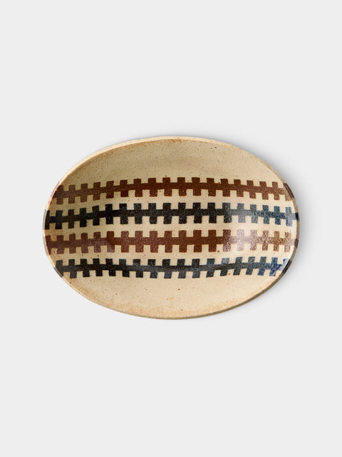 Makidani-gama - No. 1 Nerikomi Ceramic Medium Oval Bowls (Set of 5) - Multiple - ABASK - 