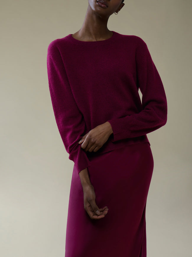 Ryan Roche - Cloud Cashmere and Silk Crew-Neck Sweater | Size: S - Red - ABASK