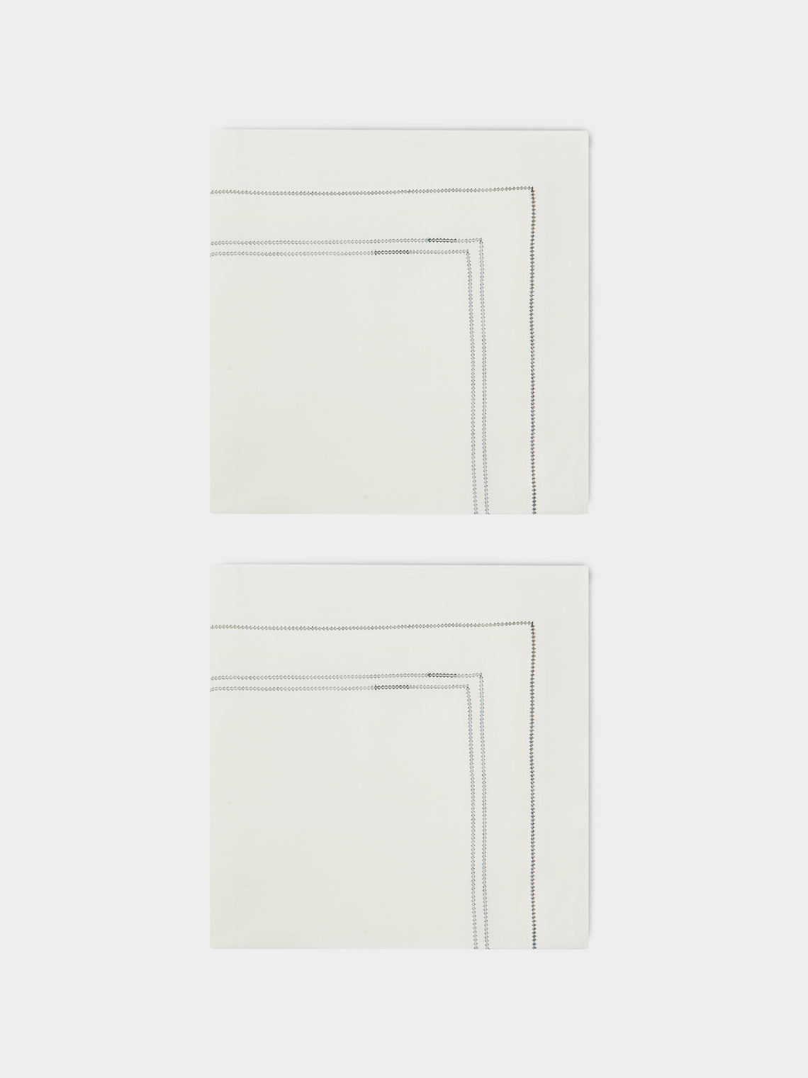 Volga Linen - Hem-Stitch Linen Square Pillowcases (Set of 2) -  - ABASK