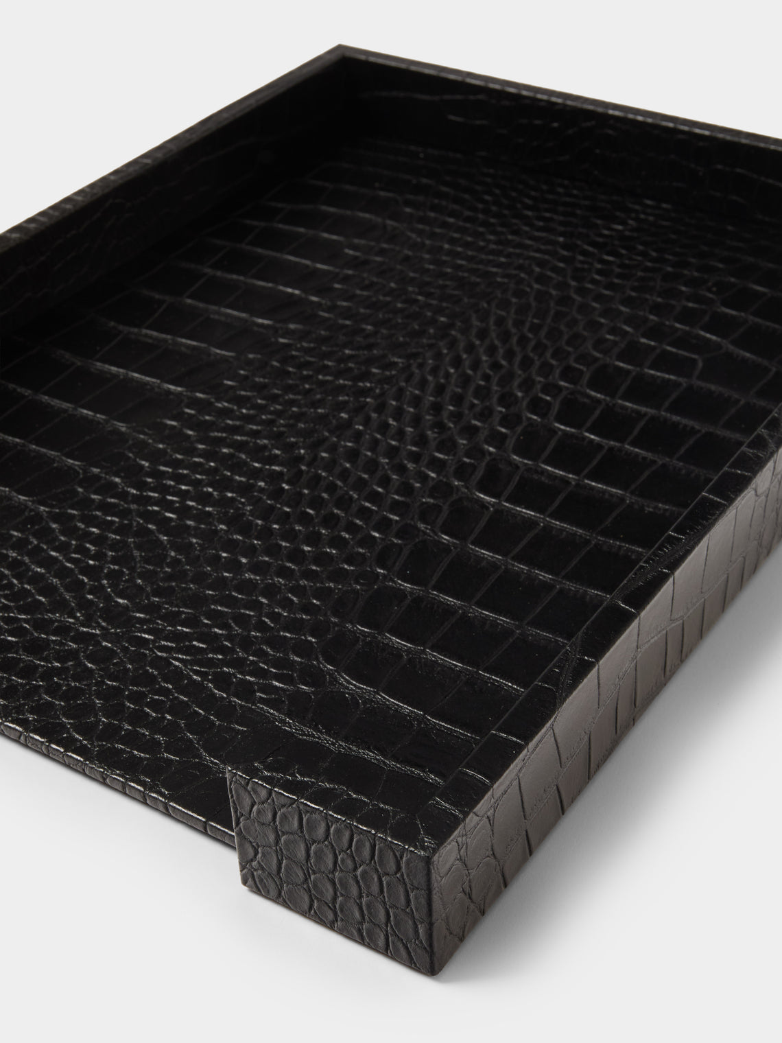 Pinetti - Leather Letter Tray - Black - ABASK