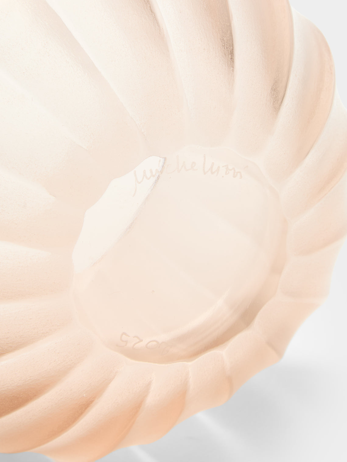 Micheluzzi Glass - Bocia Rose Coste Hand-Blown Murano Glass Vase (6in/16cm) - Pink - ABASK
