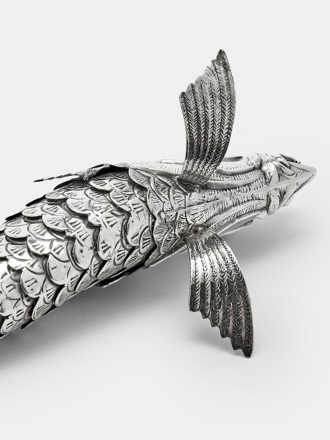 Antique and Vintage - 1960s Spanish Solid Silver Articulating Fish - Silver - ABASK