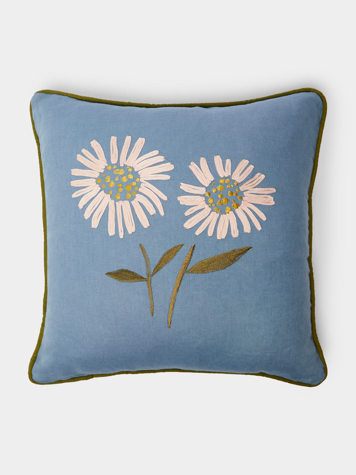 Lora Avedian - Aster Hand-Embroidered Linen Cushion -  - ABASK - 