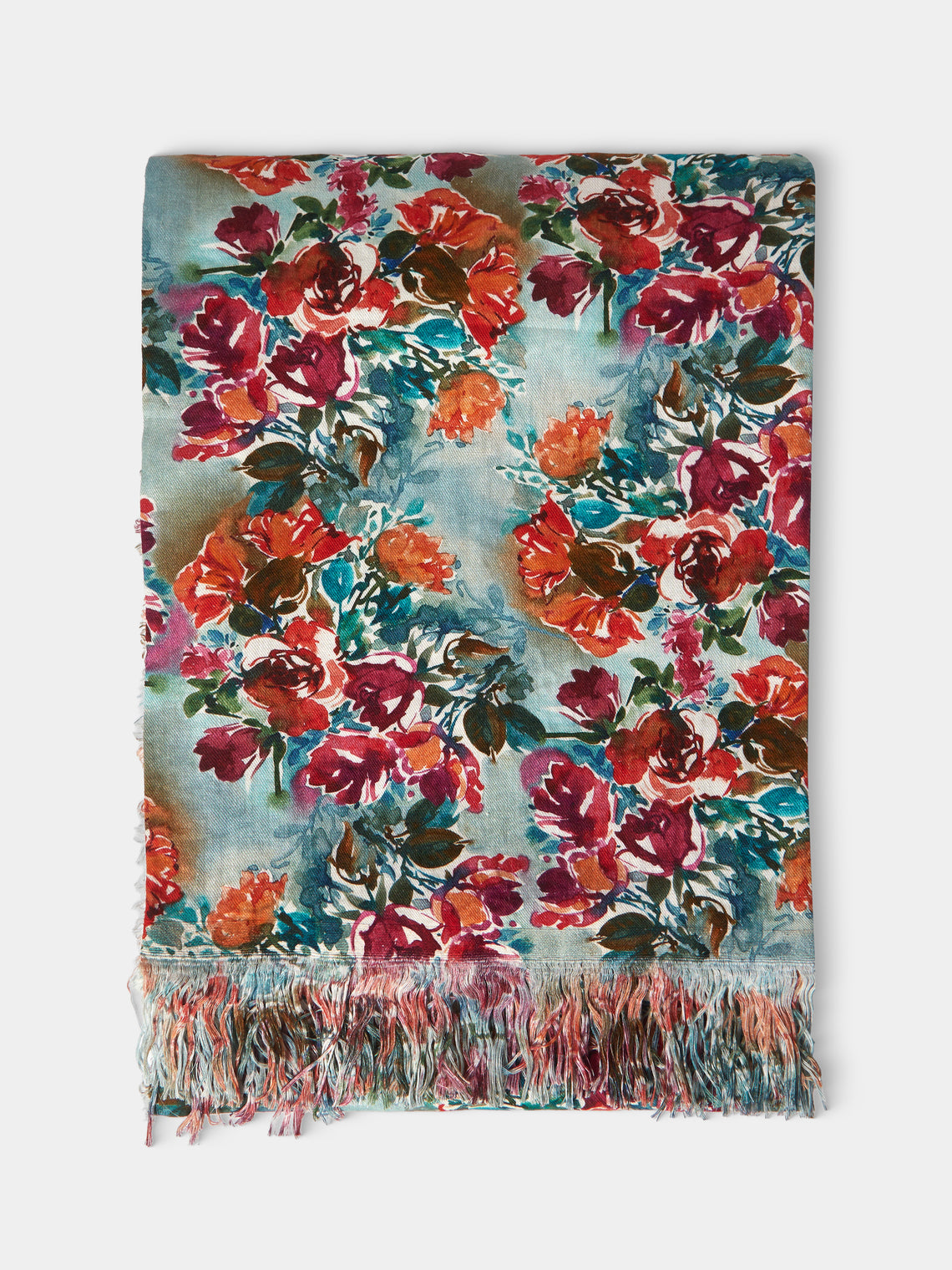 The House of Lyria - Peonies Linen Rectangular Tablecloth (138in/3.5m) - Pink - ABASK - 