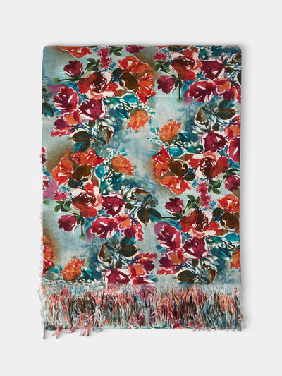 The House of Lyria - Peonies Linen Rectangular Tablecloth (138in/3.5m) - Pink - ABASK - 