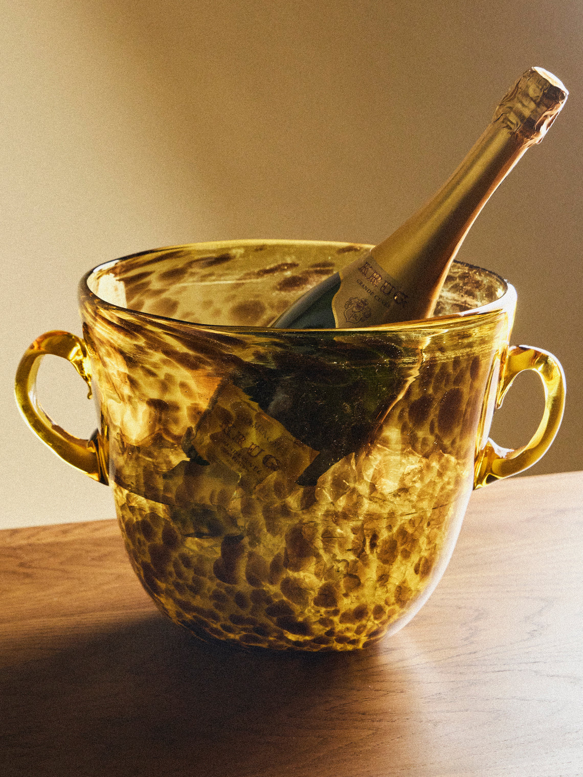 Antique and Vintage - 1950s Murano Glass Handled Ice Bucket - Brown - ABASK