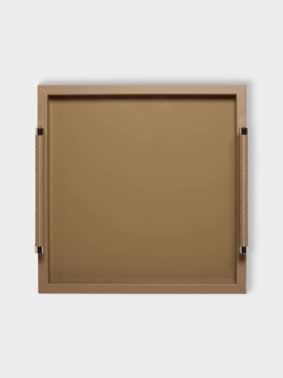 Riviere - Diana Lacquered Wood Tray (18in/46cm) - Taupe - ABASK - 