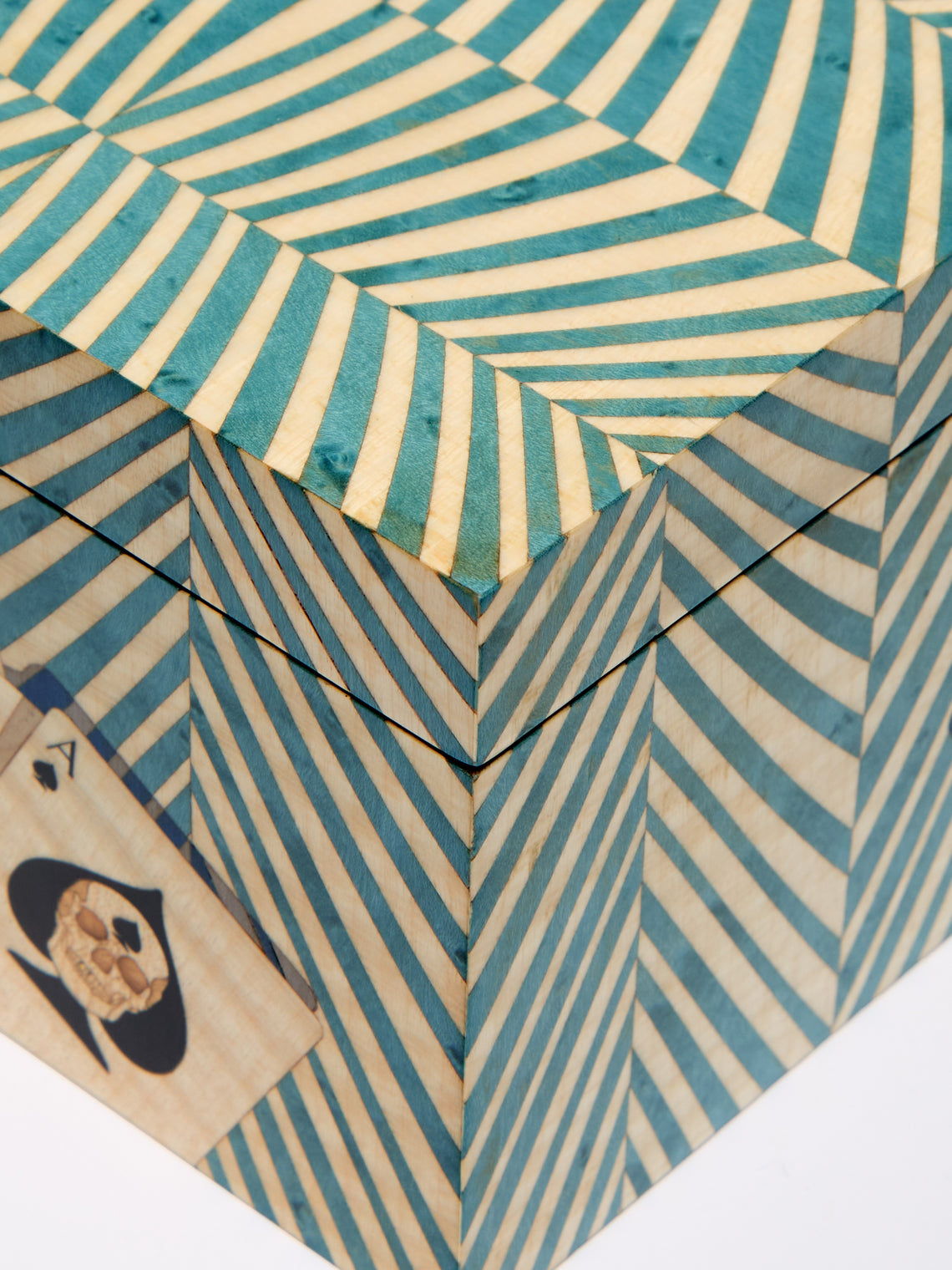 Alexandra Llewellyn - Turquoise Wood Playing Cards Box -  - ABASK