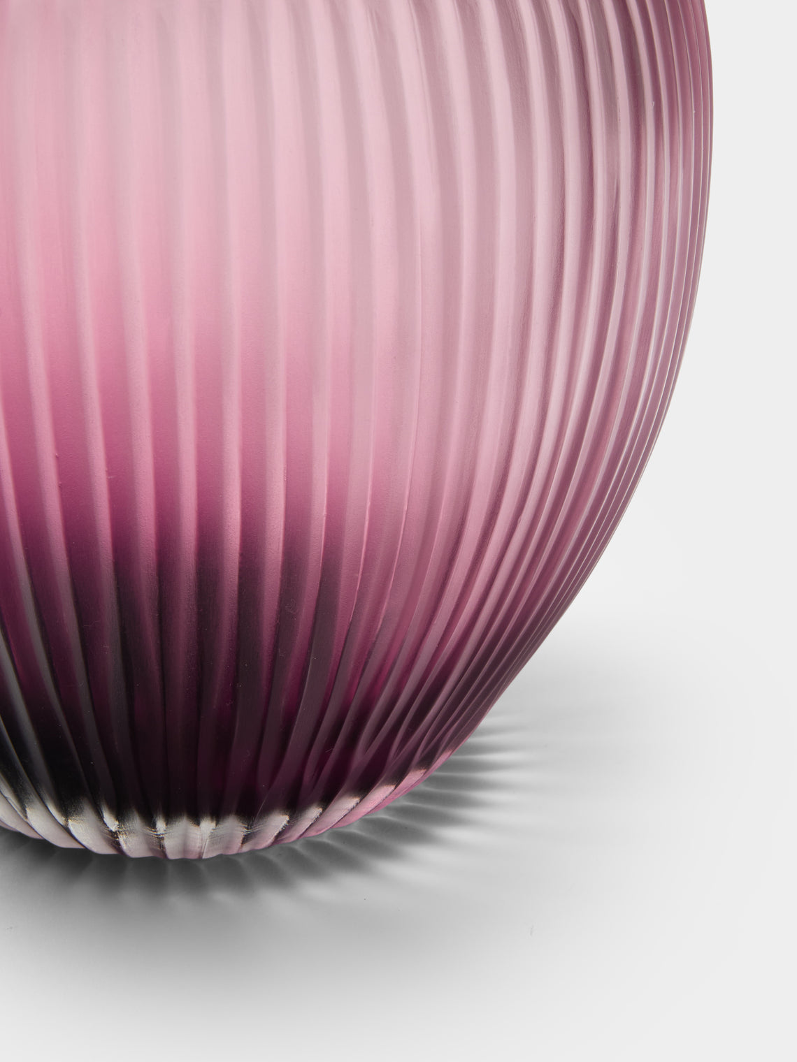Micheluzzi Glass - Goccia Ametista Righe Hand-Blown Murano Glass Vase (8in/20cm) - Purple - ABASK