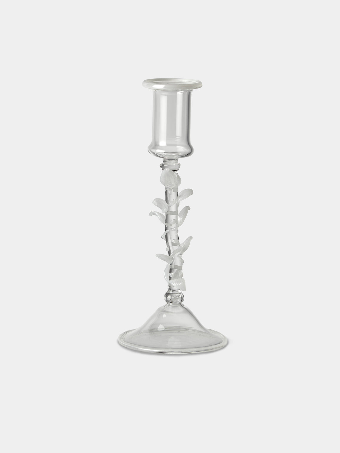 Alya Tannous - | Set of 3 | Liana Hand-Blown Glass Candlesticks - Clear - ABASK