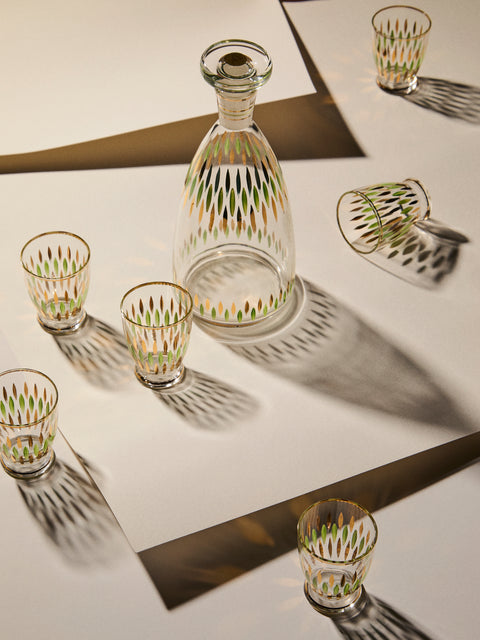 Antique and Vintage - 1960s Czech Cocktail Decanter with Glasses (Set of 7) -  - ABASK