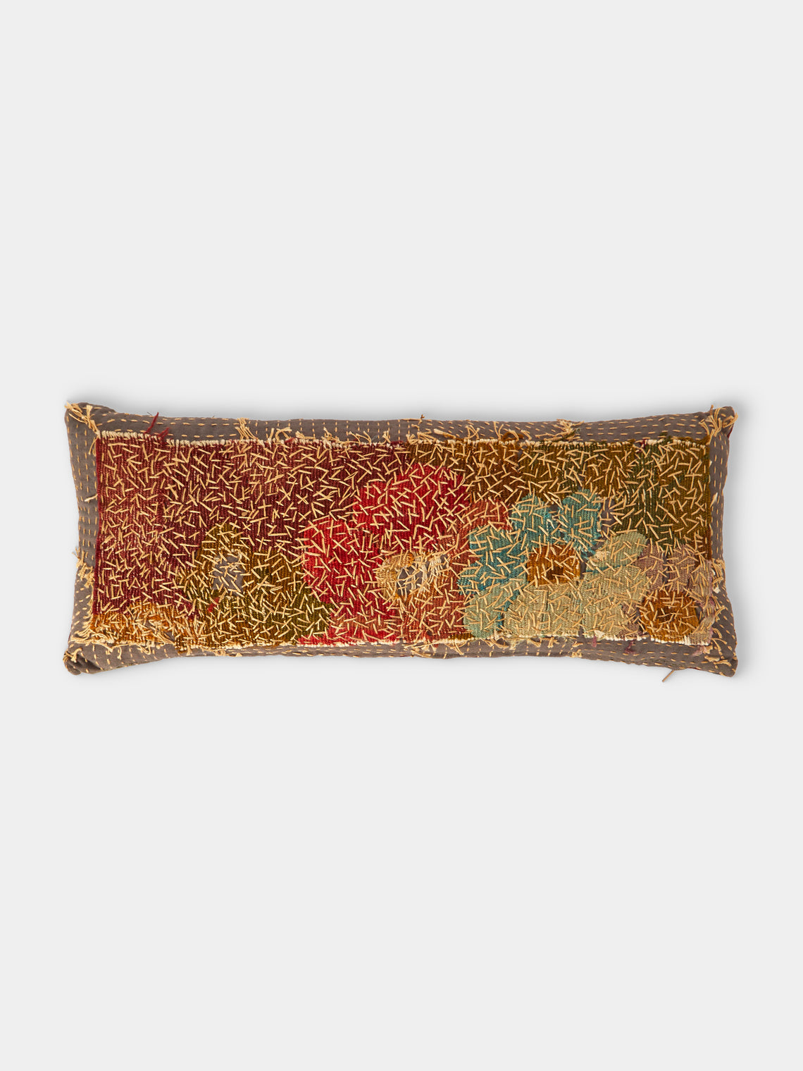By Walid - 19th-Century Napolean III Aubusson Tapestry and Linen Cushion (19.5in/50cm) - Multiple - ABASK - 