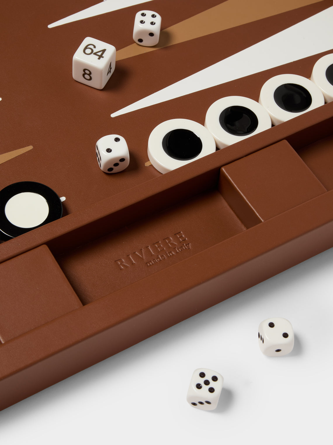 Riviere - Eva Handwoven Leather Backgammon Set - Brown - ABASK