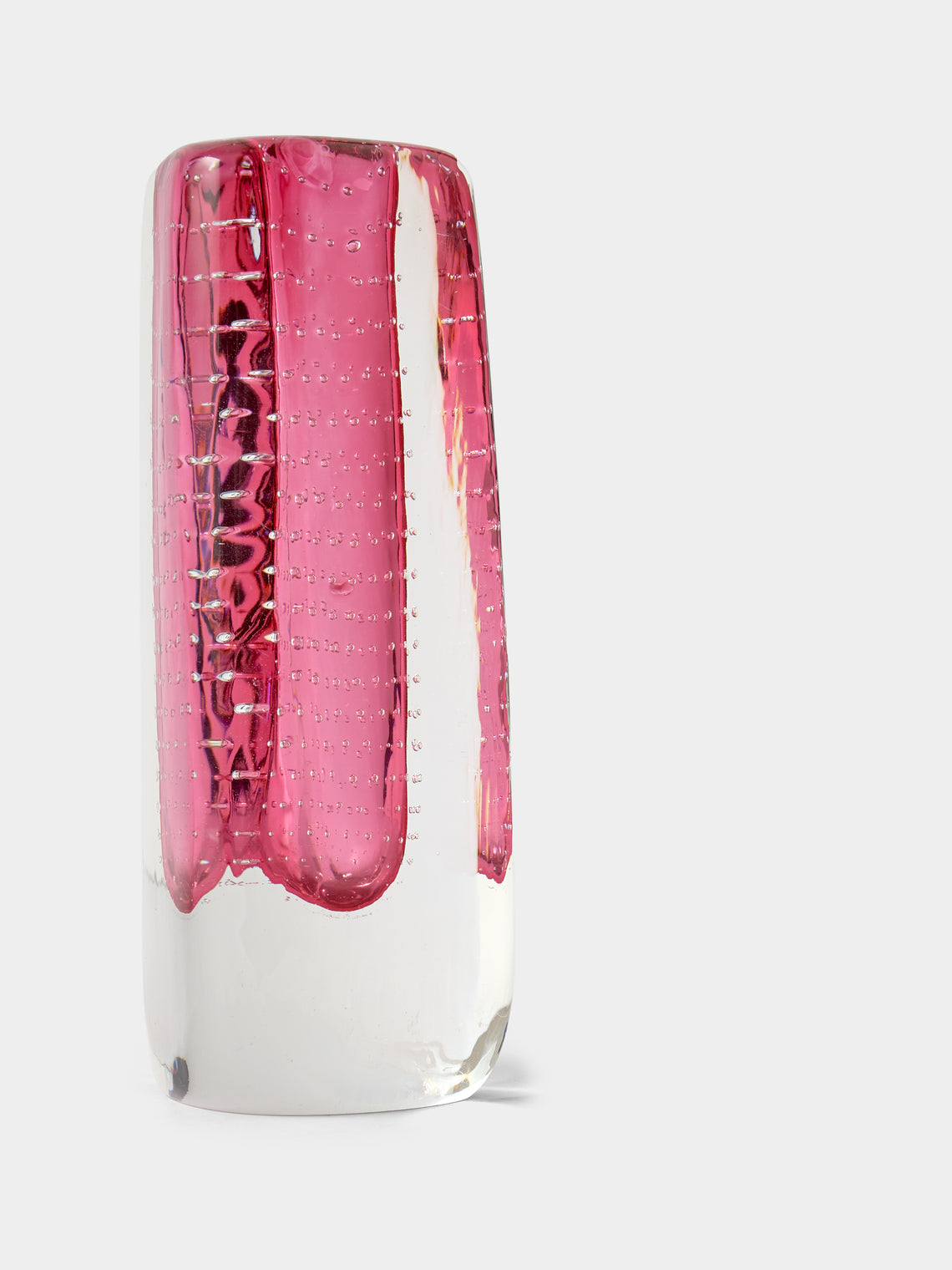 Antique and Vintage - 1970s Bullicante Murano Glass Bud Vase (8in/20.5cm) - Pink - ABASK