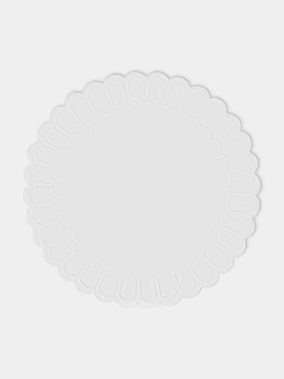 Los Encajeros - Zurbano Embroidered Linen Placemats (Set of 4) - White - ABASK - 
