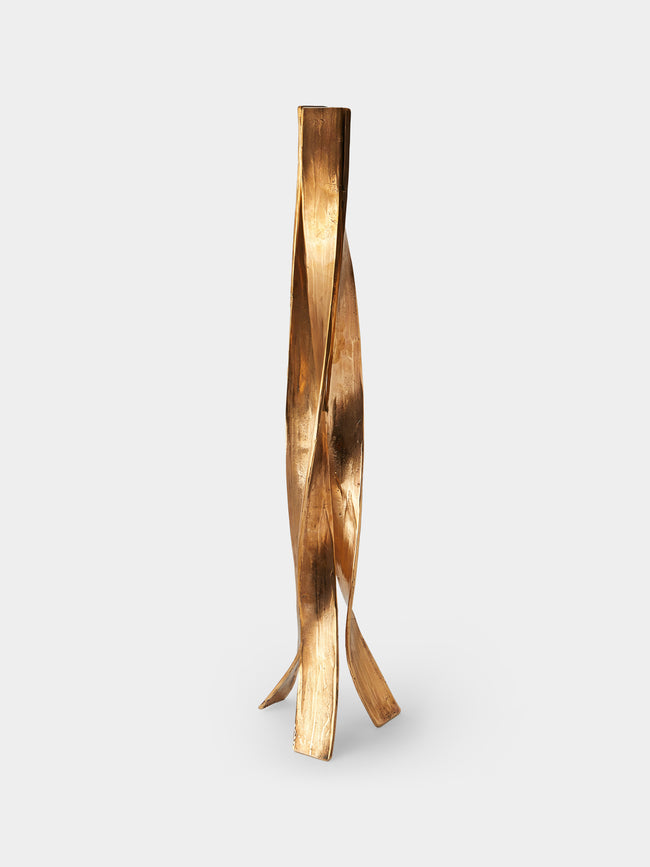 Osanna Visconti - Nastro Hand-Cast Bronze Candle Holder - Metallics - ABASK - 