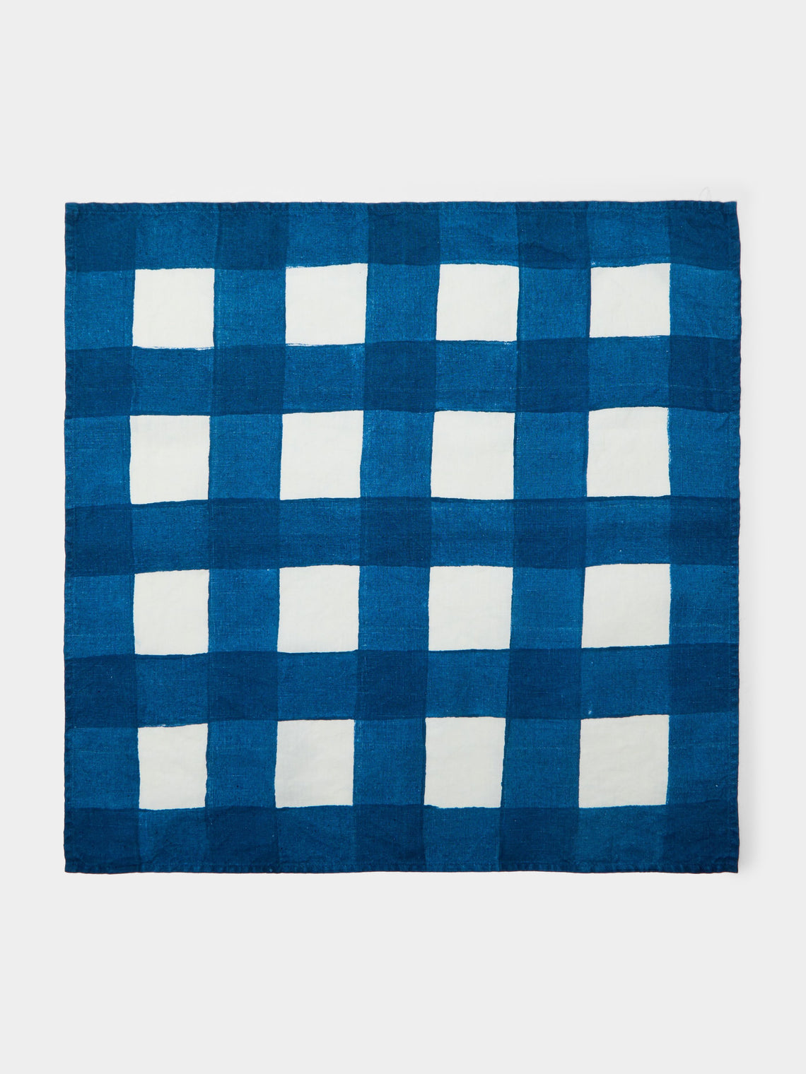 Stamperia Bertozzi - Gingham Hand-Painted Linen Napkins (Set of 4) -  - ABASK