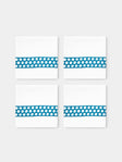 The Table Love - The Rattan Weave Hand-Embroidered Linen Napkins (Set of 4) - Teal - ABASK - 