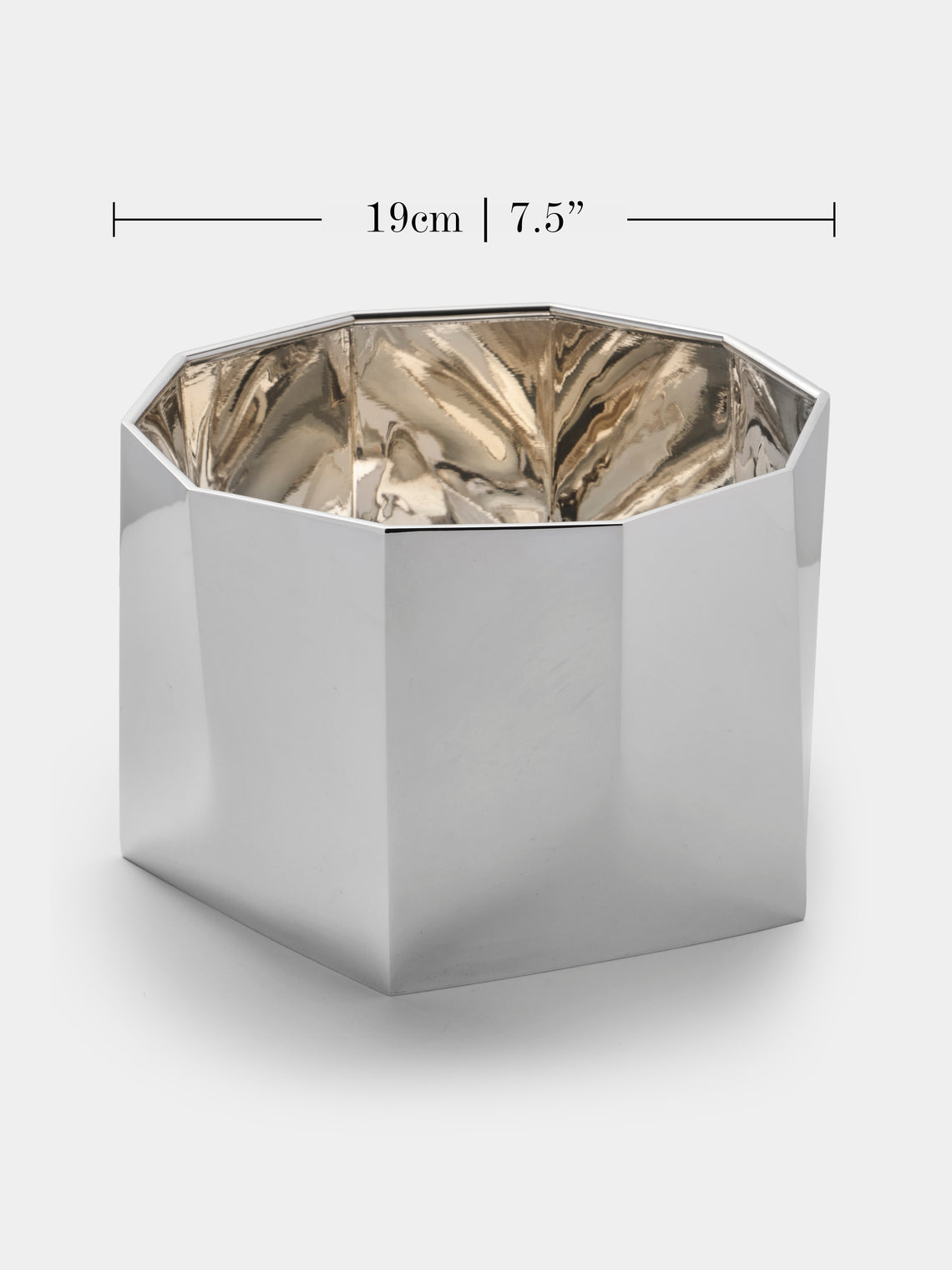 San Lorenzo - 1971 Afra and Tobia Scarpa Polygonal Sterling Silver Vase (7.5in/19cm) - Silver - ABASK