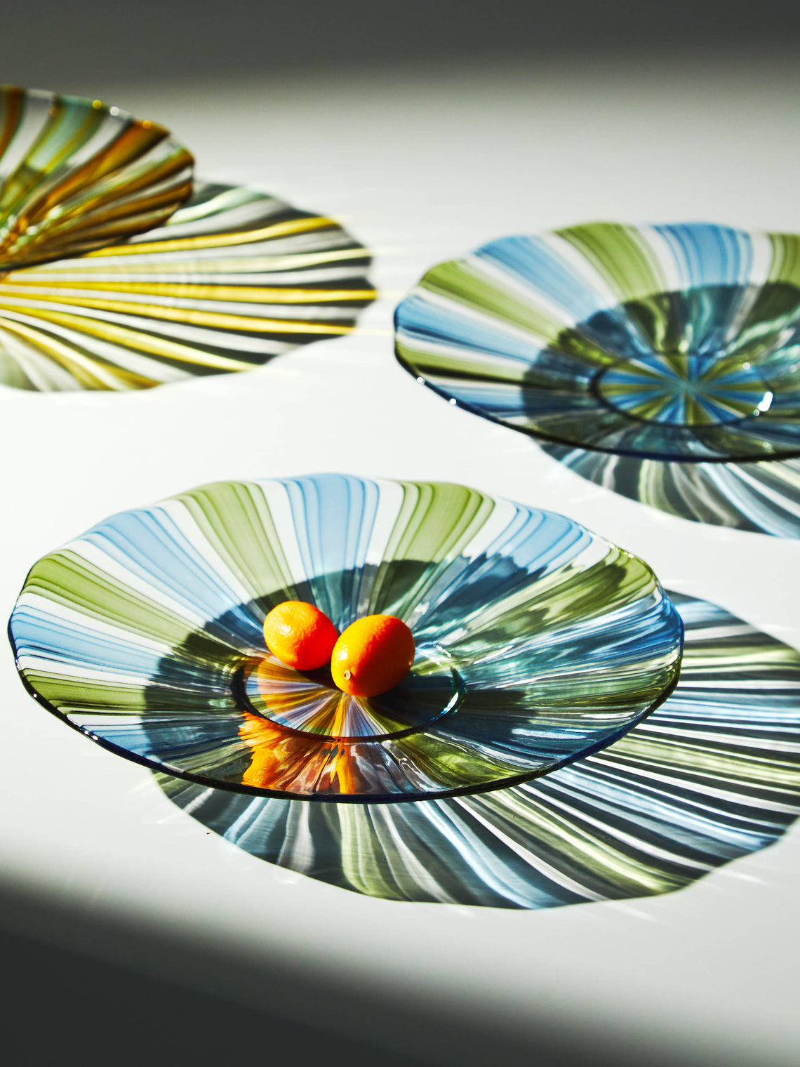 Mori Glass - Hand-Blown Glass Plates (Set of 2) -  - ABASK